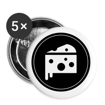 Icône du fromage - Lot de 5 grands badges (56 mm) - blanc - Devant
