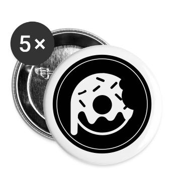 Donut Symbol - Buttons large 2.2''/56 mm (5-pack) - white - Front