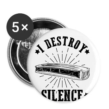 Französische Harfinisten und Harmonikaspieler - Buttons groß 56 mm (5er Pack) - Weiß - Vorne