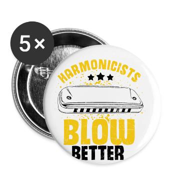 Französische Harfinisten und Harmonikaspieler - Buttons groß 56 mm (5er Pack) - Weiß - Vorne