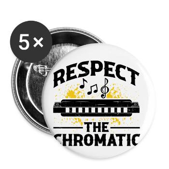 Französische Harfinisten und Harmonikaspieler - Buttons groß 56 mm (5er Pack) - Weiß - Vorne