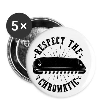 Mundharmonika Instrument und Mundharmonika - Buttons groß 56 mm (5er Pack) - Weiß - Vorne