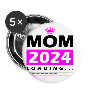 Mama 2024 Loading Mom - Buttons large 2.2''/56 mm (5-pack) - white - Front
