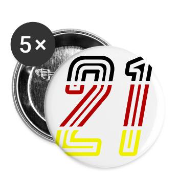 21 Symbole numérique Allemagne - Lot de 5 grands badges (56 mm) - blanc - Devant