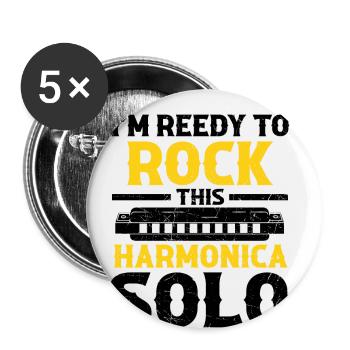 Französische Harfinisten und Harmonikaspieler - Buttons groß 56 mm (5er Pack) - Weiß - Vorne