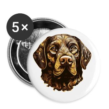 Labrador Dog Head Animal - Buttons large 2.2''/56 mm (5-pack) - white - Front