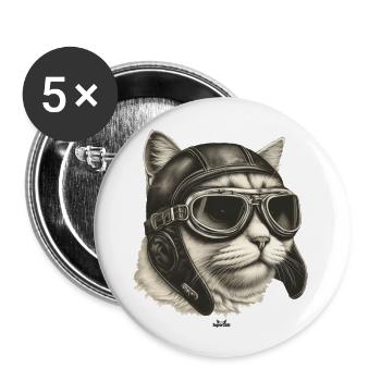 Chaviator - Buttons large 2.2''/56 mm (5-pack) - white - Front