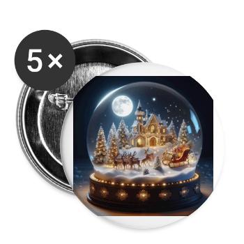 Christmas Christmas Tree Midnight Mass Santa Claus Gifts - Buttons large 2.2''/56 mm (5-pack) - white - Front