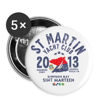 St Martin Yacht club blc Copy - Lot de 5 grands badges (56 mm) - blanc - Devant