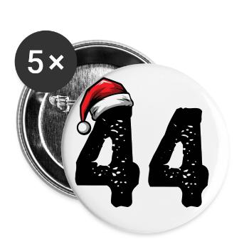 44 Zahl Weihnachten - Buttons groß 56 mm (5er Pack) - Weiß - Vorne