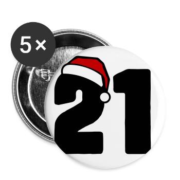 21 Numéro Noël - Lot de 5 grands badges (56 mm) - blanc - Devant