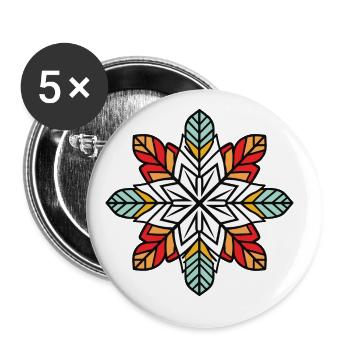 Frost Symbol Winter Flocke - Buttons groß 56 mm (5er Pack) - Weiß - Vorne
