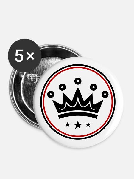 Krone Majestätisch - Buttons groß 56 mm (5er Pack) - Weiß