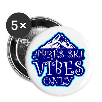 Après-ski vibes only - Buttons large 2.2''/56 mm (5-pack) - white - Front