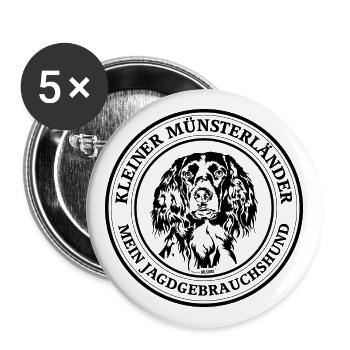 Kleiner Münsterländer Jagdgebrauchshund Wilsigns - Buttons groß 56 mm (5er Pack) - Weiß - Vorne