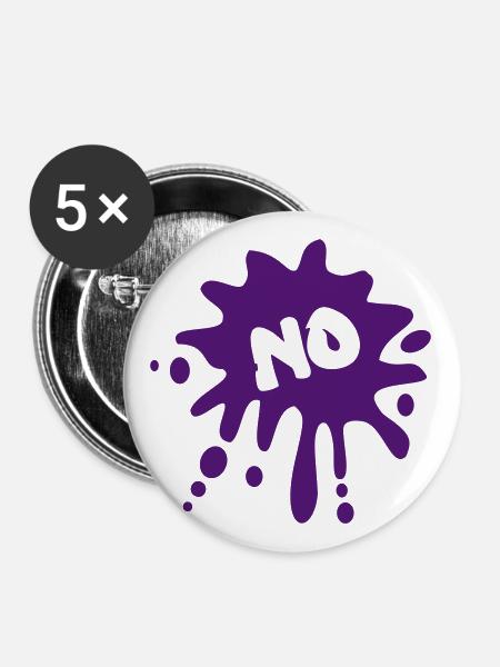 No, Farbspritzer - Buttons groß 56 mm (5er Pack) - Weiß