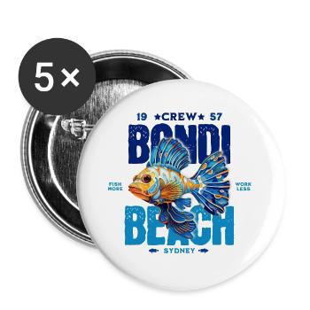 Bondi Beach 1 - Buttons large 2.2''/56 mm (5-pack) - white - Front
