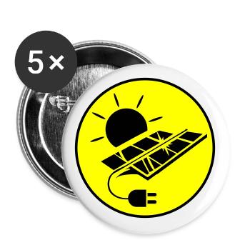 Photovoltaic System Symbol Solar Energy - Buttons large 2.2''/56 mm (5-pack) - white - Front