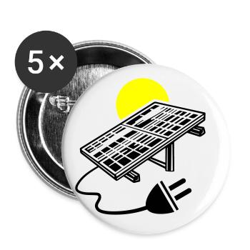 Photovoltaic System Symbol Solar Energy - Buttons large 2.2''/56 mm (5-pack) - white - Front