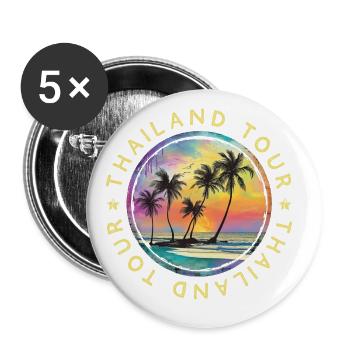 Thailand Tour Travel Colorful Vacation - Buttons large 2.2''/56 mm (5-pack) - white - Front