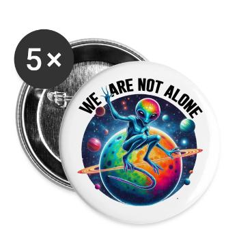 We are not alone.... - Buttons large 2.2''/56 mm (5-pack) - white - Front