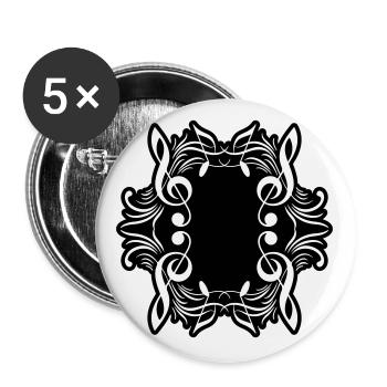 Musiknoten Symbol Musik - Buttons groß 56 mm (5er Pack) - Weiß - Vorne