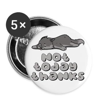 Heute nicht, danke - Buttons groß 56 mm (5er Pack) - Weiß - Vorne