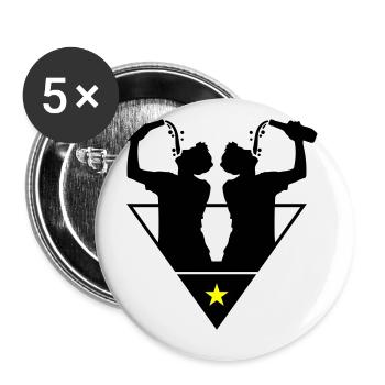 Trinker Team Flasche - Buttons groß 56 mm (5er Pack) - Weiß - Vorne