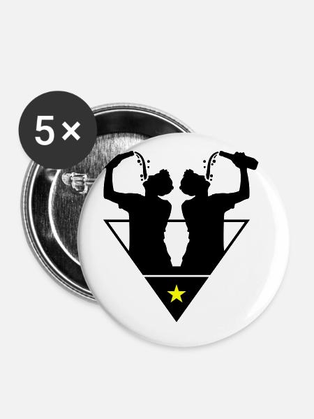 Trinker Team Flasche - Buttons groß 56 mm (5er Pack) - Weiß