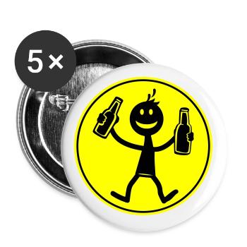 Drinking Beer - Buttons large 2.2''/56 mm (5-pack) - white - Front
