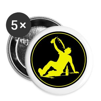 Drinking Beer Silhouette - Buttons large 2.2''/56 mm (5-pack) - white - Front