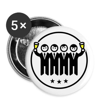 Bräutigam Junggesellenabschied Team - Buttons groß 56 mm (5er Pack) - Weiß - Vorne