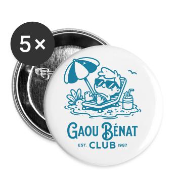 Gaou Bénat club - Buttons large 2.2''/56 mm (5-pack) - white - Front