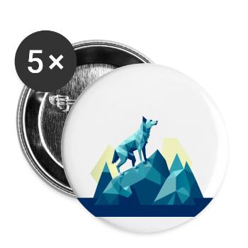 3D Wolff GeomeTRIX - Buttons groß 56 mm (5er Pack) - Weiß - Vorne