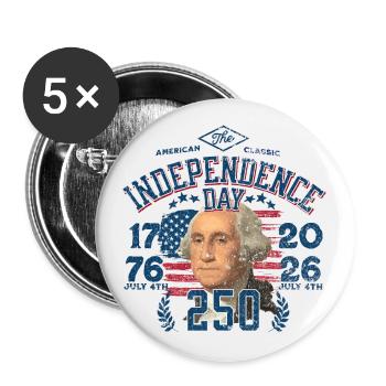 250. Unabhängigkeitstag 1776 2026 1 - Buttons groß 56 mm (5er Pack) - Weiß - Vorne