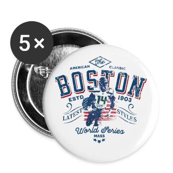 Boston classic world series MASS V2 - Buttons groß 56 mm (5er Pack) - Weiß - Vorne