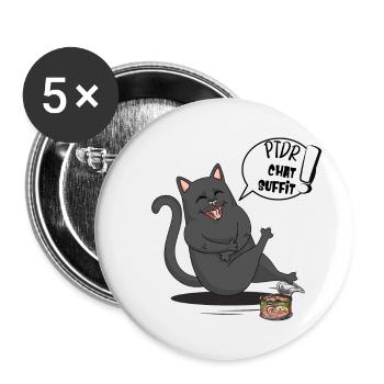 Le Chat Cartoon Mort de rire (mdr) - Lot de 5 grands badges (56 mm) - blanc - Devant