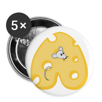 Fromage A - Lot de 5 grands badges (56 mm) - blanc - Devant