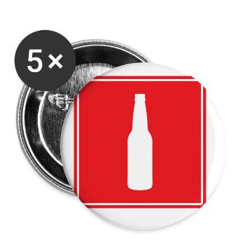 Thirs Feuerlöscher Bier - Buttons groß 56 mm (5er Pack) - Weiß - Vorne