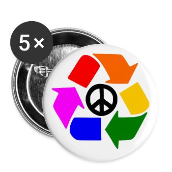 Peace sign - Buttons large 2.2''/56 mm (5-pack) - white - Front