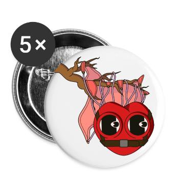 SÜCHTIG - Buttons groß 56 mm (5er Pack) - Weiß - Vorne