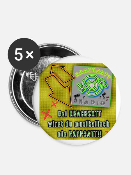 KRACKSATT - Buttons groß 56 mm (5er Pack) - Weiß
