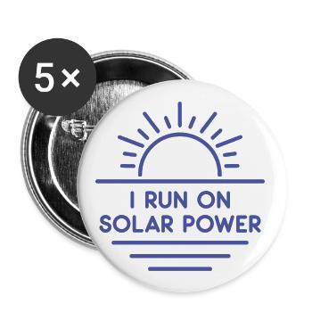 I run on Solar Power - Buttons large 2.2''/56 mm (5-pack) - white - Front