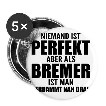 Bremen Bremerhaven Bremer Geschenk - Buttons groß 56 mm (5er Pack) - Weiß - Vorne