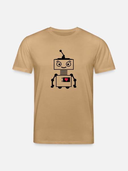 roboter_herz_2 - Stanley/Stella Unisex Bio-T-Shirt CREATOR - Karamell