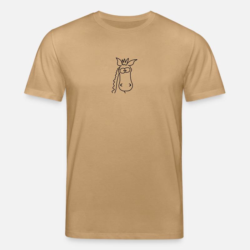 Funny Comic Horse - Stanley/Stella CREATOR Unisex Organic T-Shirt - caramel 
