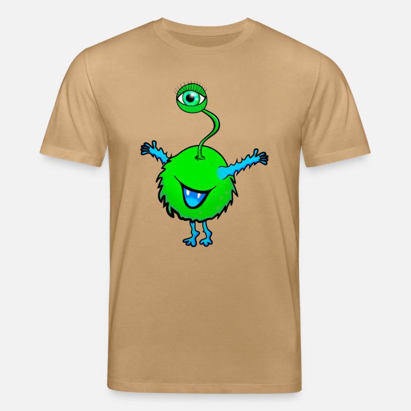 vert monstre avec un oeil - T-shirt bio CREATOR Stanley/Stella Unisexe - caramel 