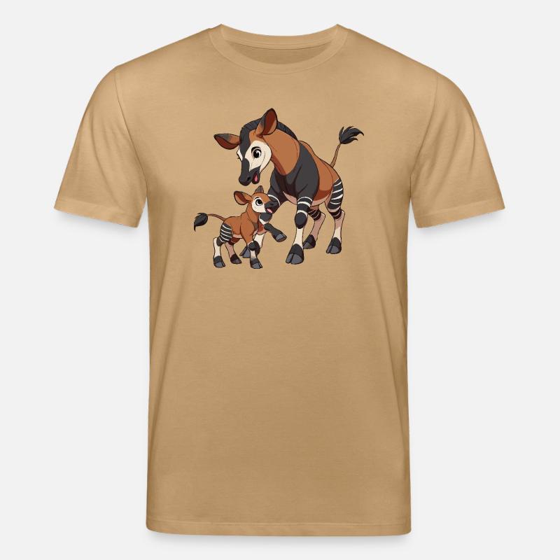 Okapi Mutter und Kind - Stanley/Stella Unisex Bio-T-Shirt CREATOR  - Karamell 
