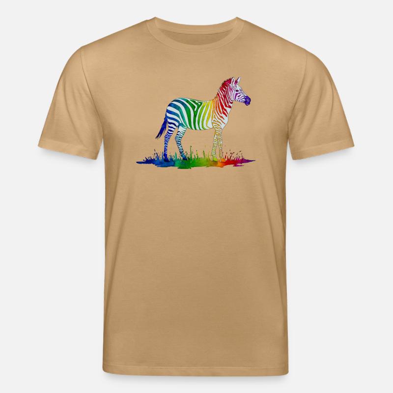 Regenbogen Zebra - Stanley/Stella Unisex Bio-T-Shirt CREATOR  - Karamell 