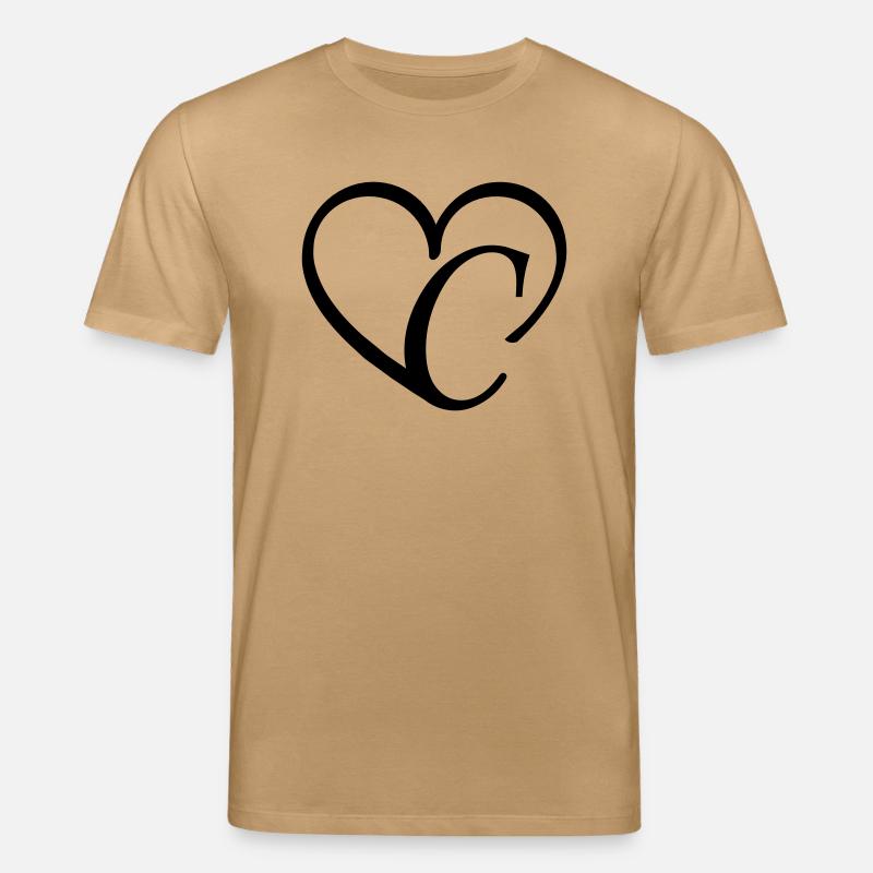 Lettre coeur c - T-shirt bio CREATOR Stanley/Stella Unisexe - caramel 